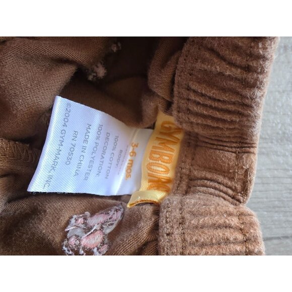 Baby Girls Gymboree 3-6 Months Brown Corduroy Pants Pink Poodle Embroidery - Picture 2 of 4